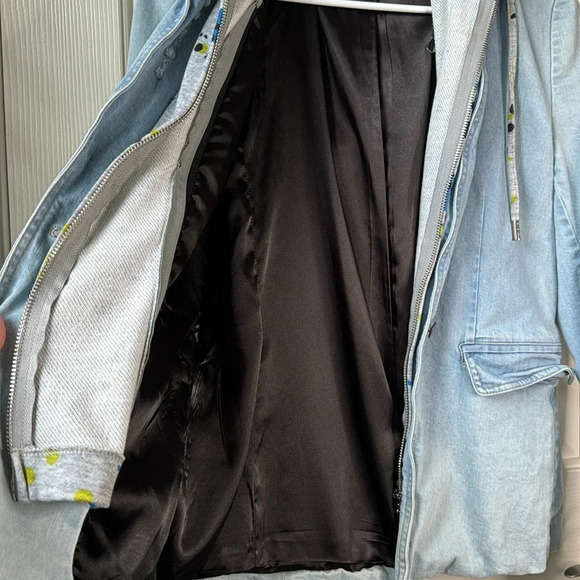 Central Park WestNew York x Revolve 2-in-one Hooded Denim Blazer XS FLAWED - Picture 9 of 15